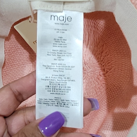 Maje Pink Braid-embellished Woven Straw Sun Hat - Picture 7 of 9